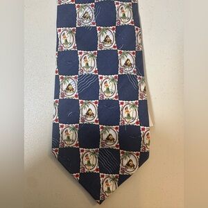 Tommy Bahama Blue and White Patterned Silk Tie